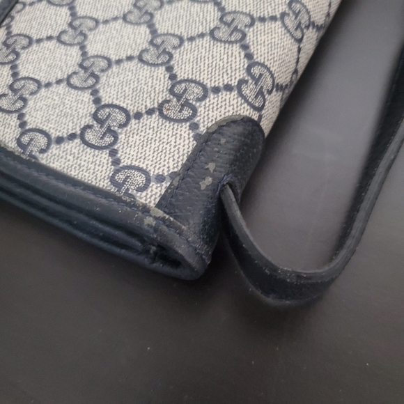 VTG Gucci Navy Monogram Canvas Attache Briefcase - Picture 8 of 14